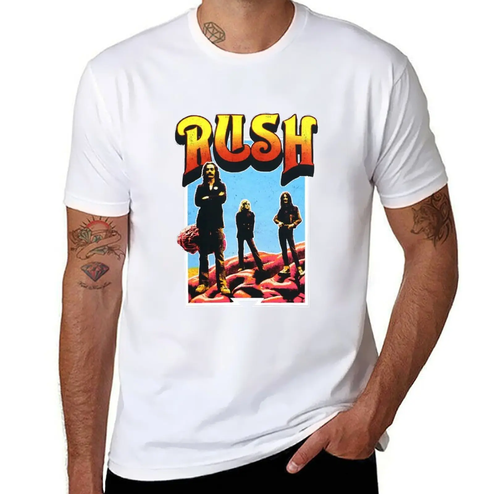 

Rúsh band 1 T-Shirt t shirt for man 100 percent cotton cotton t shirts man 100% T-Shirt