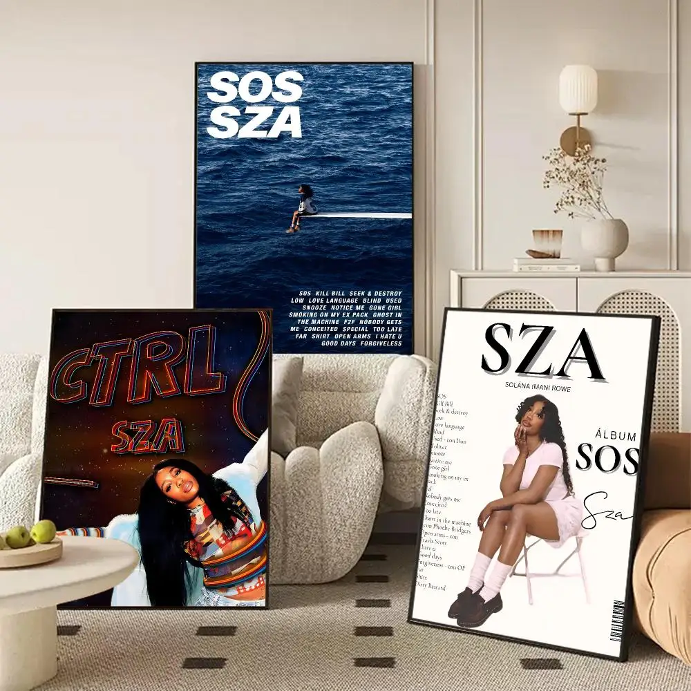 American Star S-SZA Poster Self Adhesive Wall Stickers Removable Room Decor Aesthetic Space Murals Fancy Gift