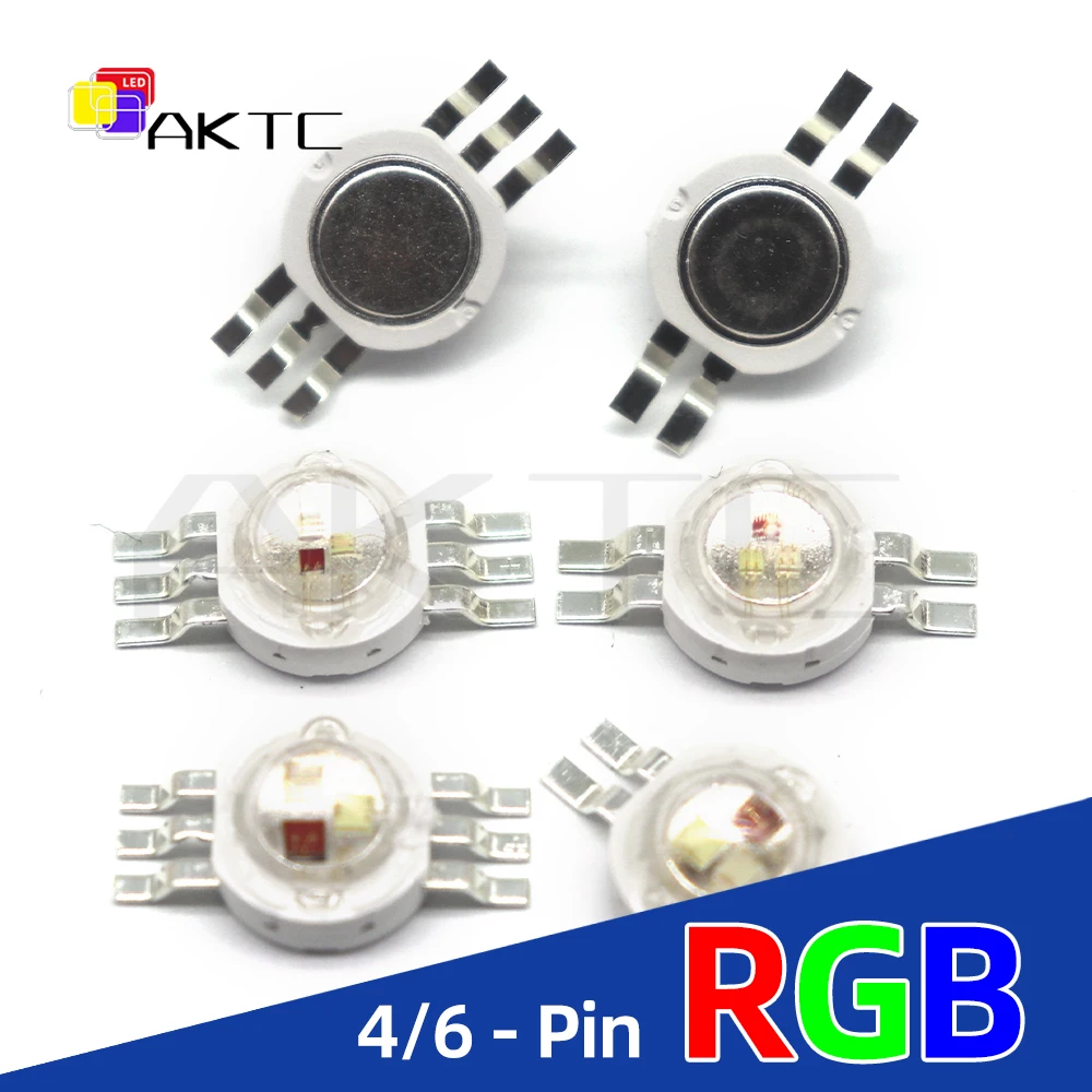 5/10 Pcs LED High Power LED Beads Chip Highlight RGB 3W 9W RED GREEN BLUE 4Pin 6Pin Floodlight Lamp Module Stage Lamp Bulb Parts