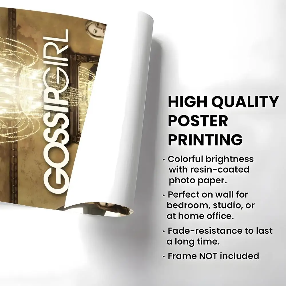 TV Series Gossip Girl Poster Self-adhesive Art Waterproof Paper Sticker Coffee House Bar Room Wall Decor
