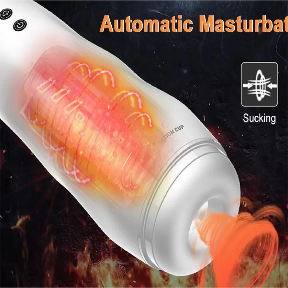 Automatic  Men's Masturbator Adult Sexual Silicone Vagina Aircraft Cup Pusssy Sextoy Male Sex Toy Man Masturbate for Adults Mug