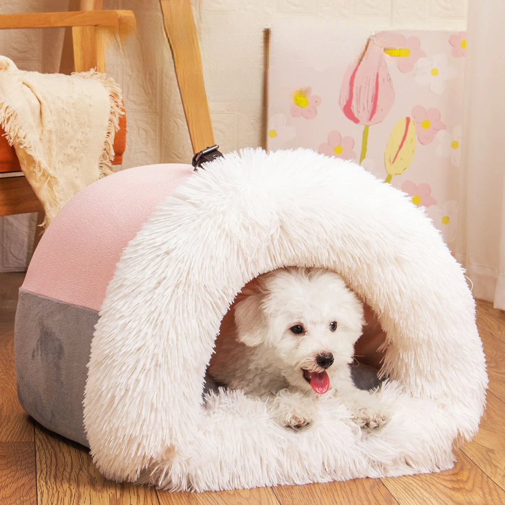 

Cat Bed House Soft Plush Kennel Puppy Cushion Small Dogs Cats Nest Winter Warm Sleeping Pet Dog Bed Pet Mat Supplies