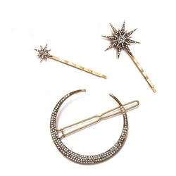 Moon Star Snowflake Hairpins Crystal Rhinestones Hair Clips Women Fashion Styling Tools Girls Hairgrip Diamond Hair Accessories
