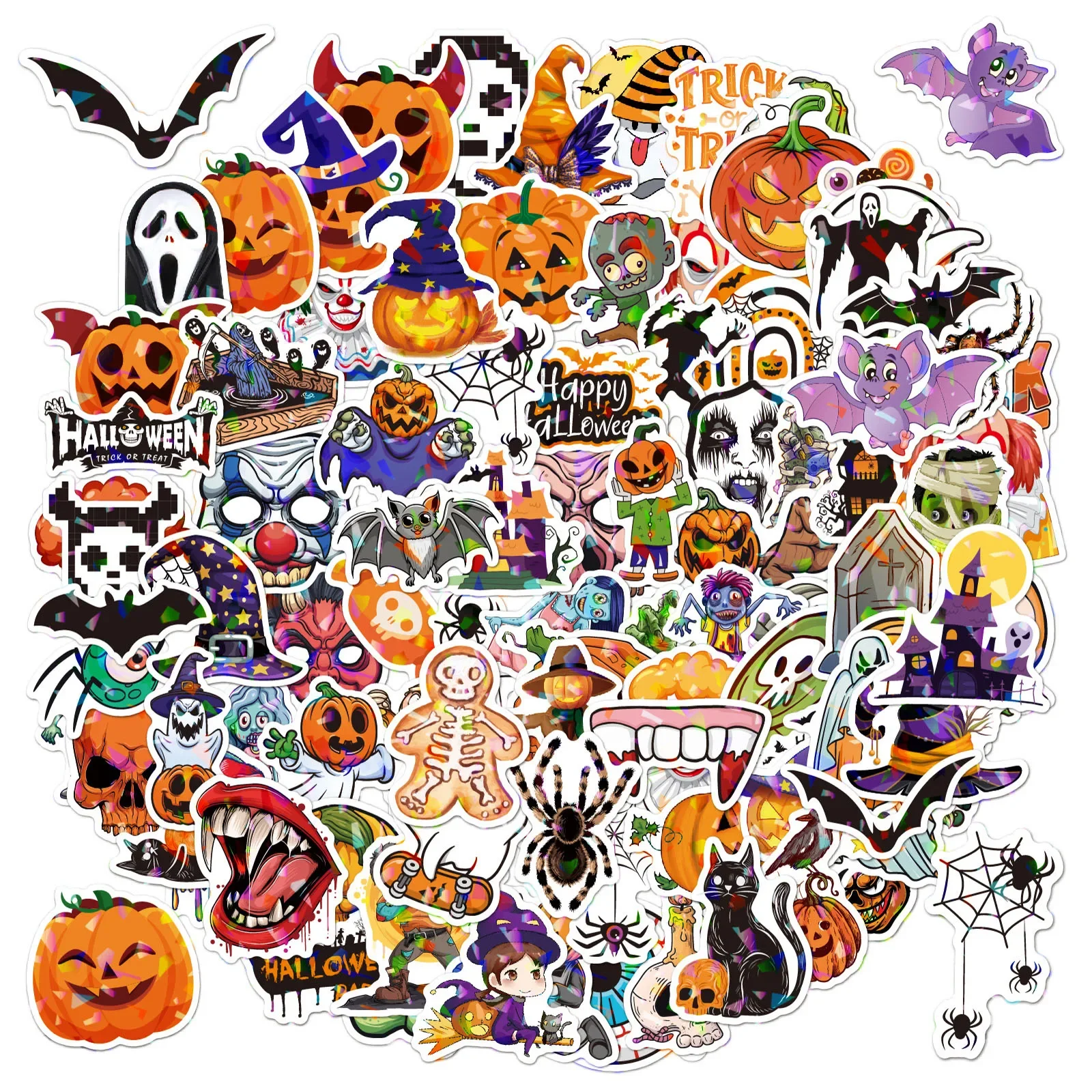 

50pcs/pack Halloween Stickers DIY Halloween Srapbooking for Suitcase Skateboard Laptop Luggage Fridge Kids Toys Sticker