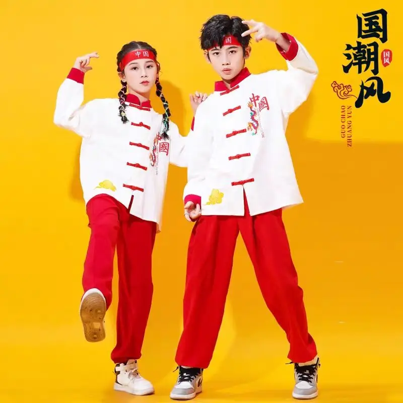 Children's performance costumes, Chinese style martial arts performance costumes, cheerleading uniforms for primary and secondar