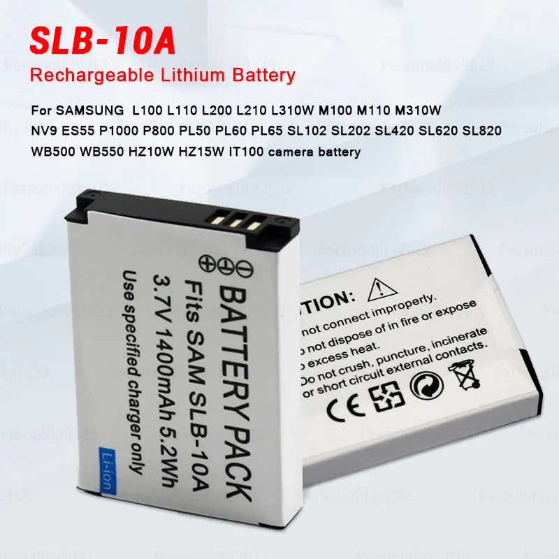 SLB-10A 1400mAh Bateria do Samsung NV9 ES55 SL202 SL420 L100 L110 PL50/60 L310W WB550 WB500 M100 HZ10W Aparat SLB10A Baterie