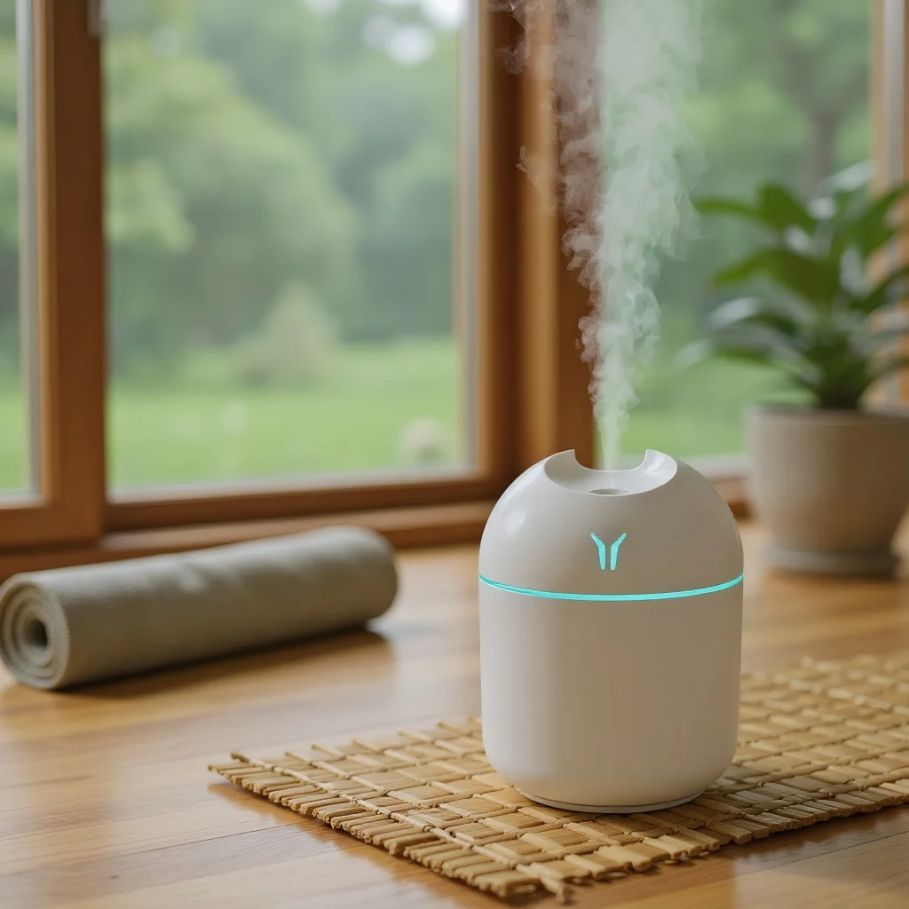 Desktop Mood Humidifier, USB Mini with Colorful LED and Aromatherapy for Personal Space and Relaxation