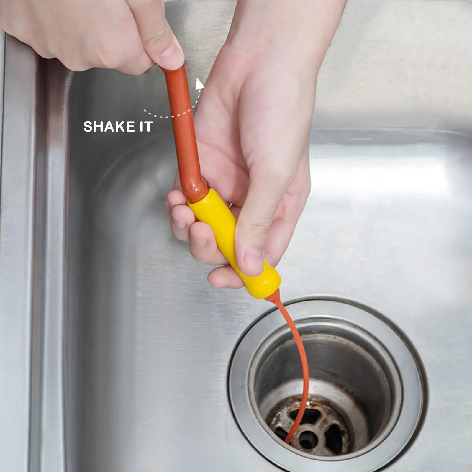 FlexiSnake Sink Snake Cleaner Drain Hair Clog Remover Tool With Rotating Handle Drainage Facility Drain Cleaner