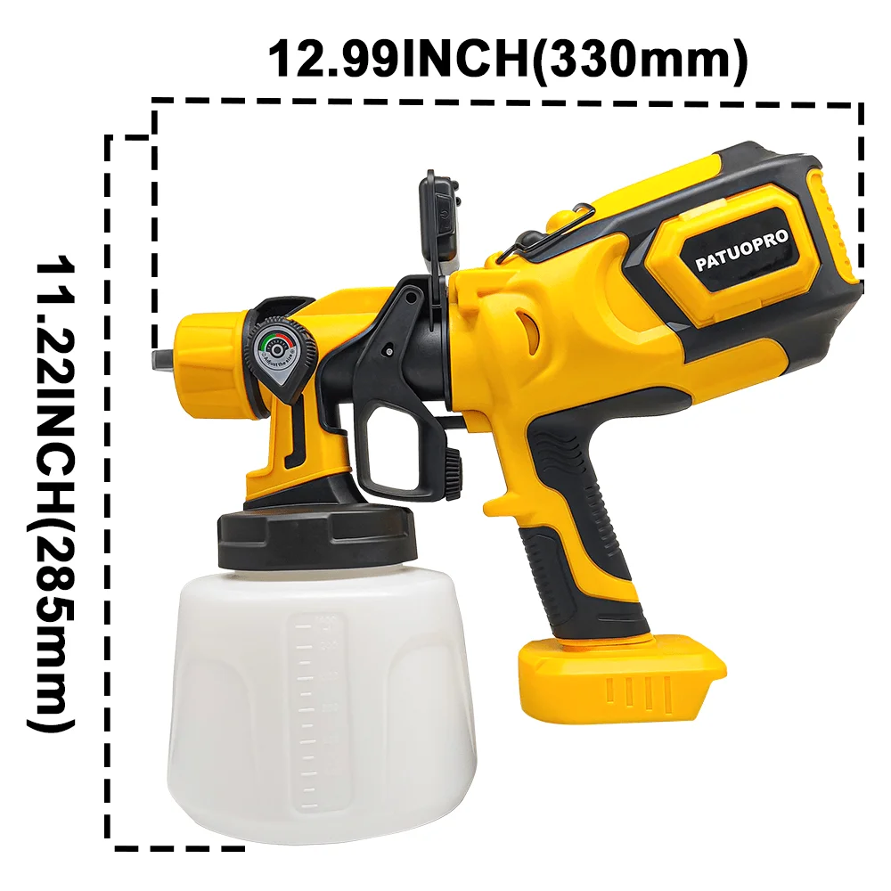 HVLP مسدس رش كهربائي لاسلكي 1400 مللي بخاخ طلاء أوتوماتيكي مع مصباح ليد طلاء الأثاث البخاخة لبطارية ماكيتا 18 فولت