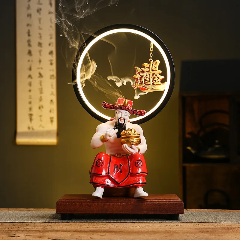 Creative Gift  God of Wealth Lamp Ring Ornament Kirin Arm Q Version God of Wealth Gift Opening Gift Annual Meeting