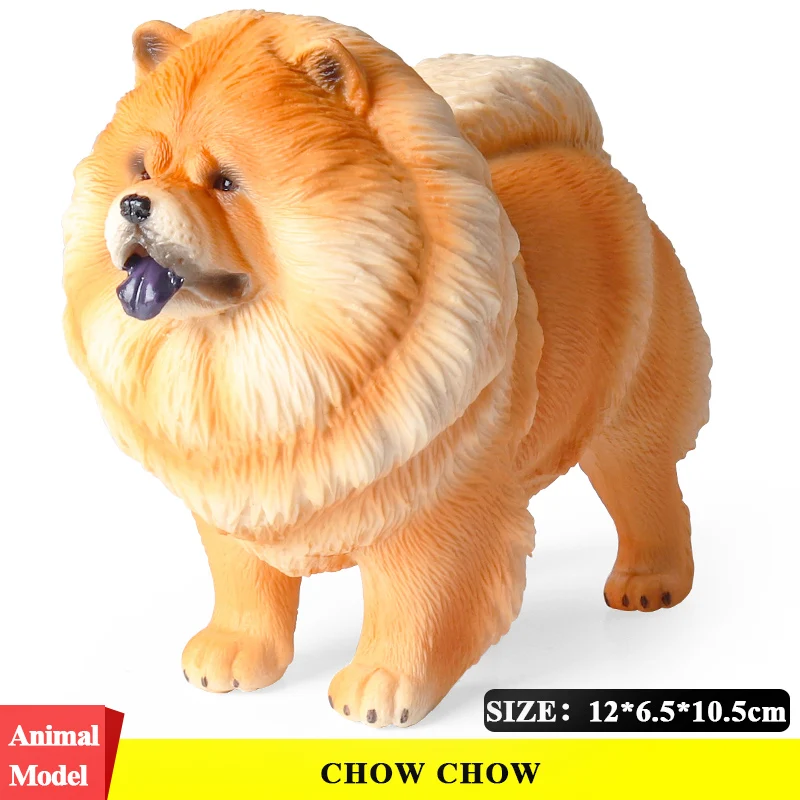 Oenux Classic Chow Chow Simulation Big Dog Pet Animals Model Action Figures Solid PVC High Quality Collection Toy Kids Gift