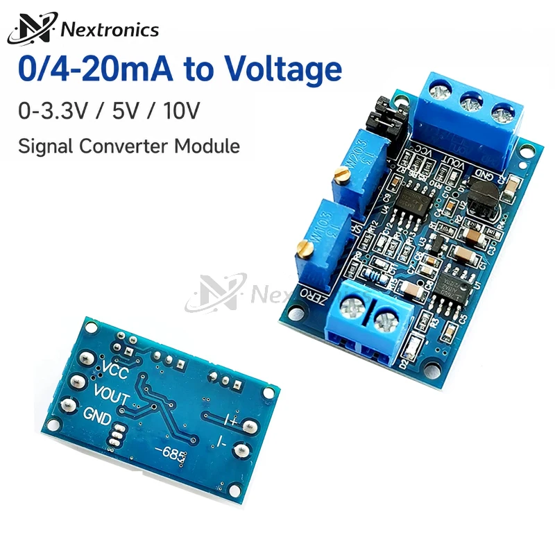 1/3/5/10PCS 0/4-20mA Current to Voltage Converter Module 0-3.3V 5V 10V Signal Transmitter Conditioning Board