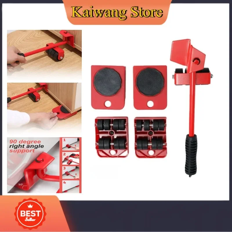 1Set Furniture Lift Mover Tool  for Moving Heavy Furniture, Adjustable Height Lever Furniture Mover Dolly Lifter Moving Sliders