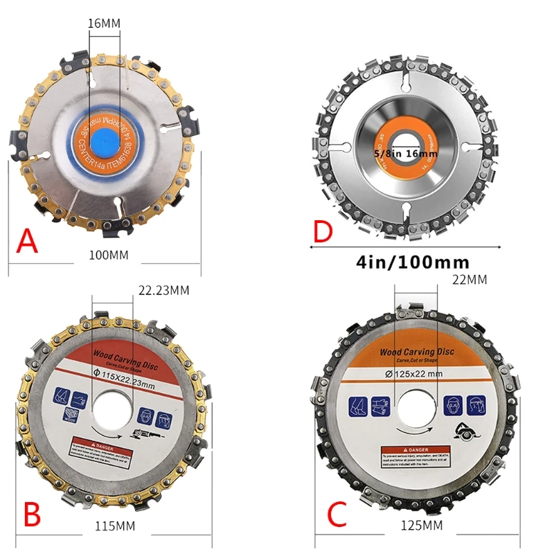 11UA Wood Carving Disc Woodworking Chain Grinder Saws Plate Tool for Angle Grinding
