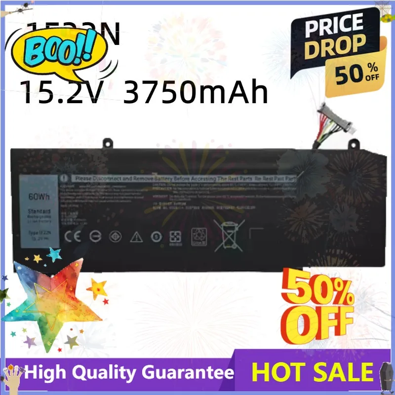 SWZY SWZY 1F22N / XRGXX Laptop Battery for Alienware M15 R1 / M17 R1 (P79F) 15.2V 3750mAh Replacement Notebook Battery