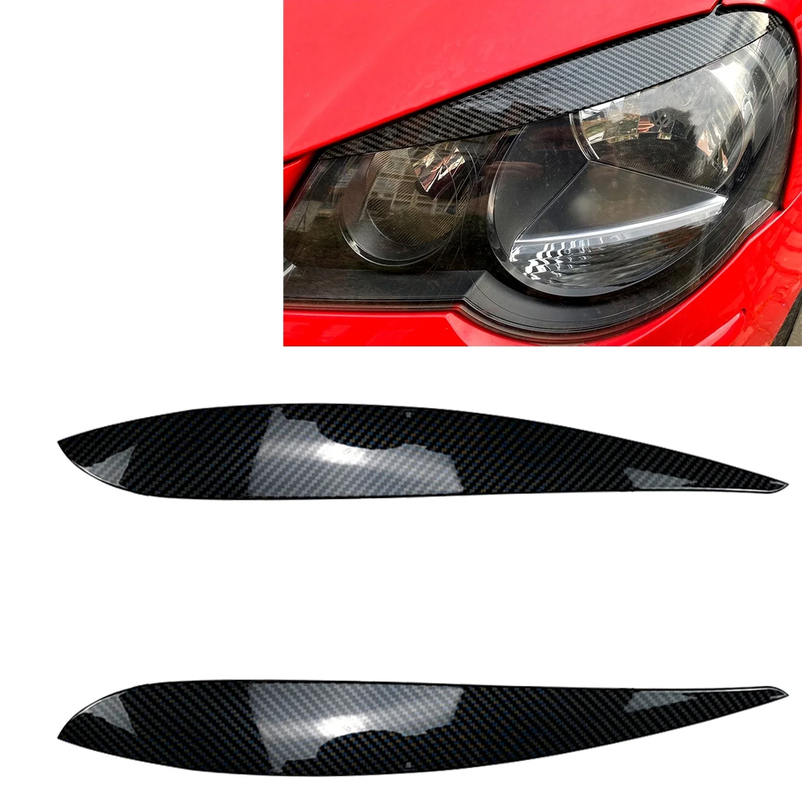 

New！ For Volkswagen VW Polo MK4 9N 9N3 2005-2009 Headlight Eyelid Eyebrow Trim Front Headlamp Head Light Lamp Lid Cover Brow Sti