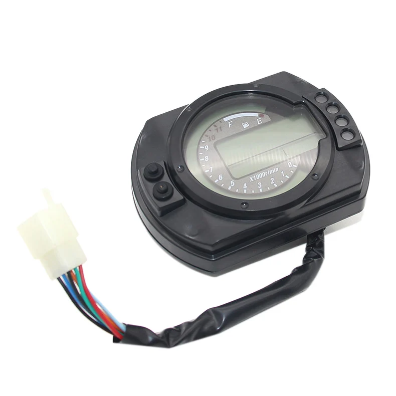 7 Color 12500Rpm Display Motorcycle Digital Speedometer Lcd Gauge Speedometer Tachometer Odometer Instrument Adjustable