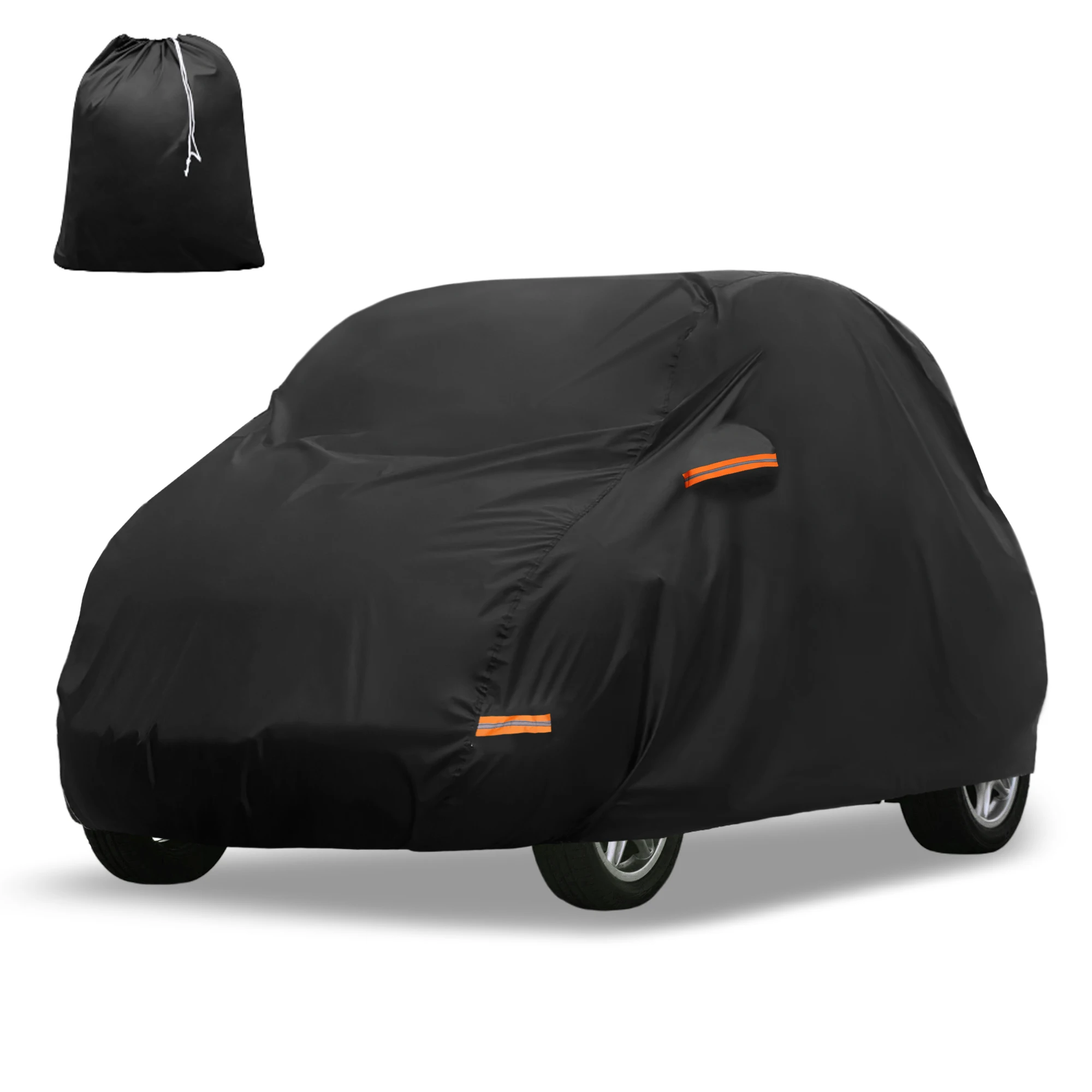 X Autohaux Car Cover for Smart Fortwo 2007-2023 210D-PU Oxford Outdoor Car Cover Waterproof Windproof Protection w/ Door Zipper