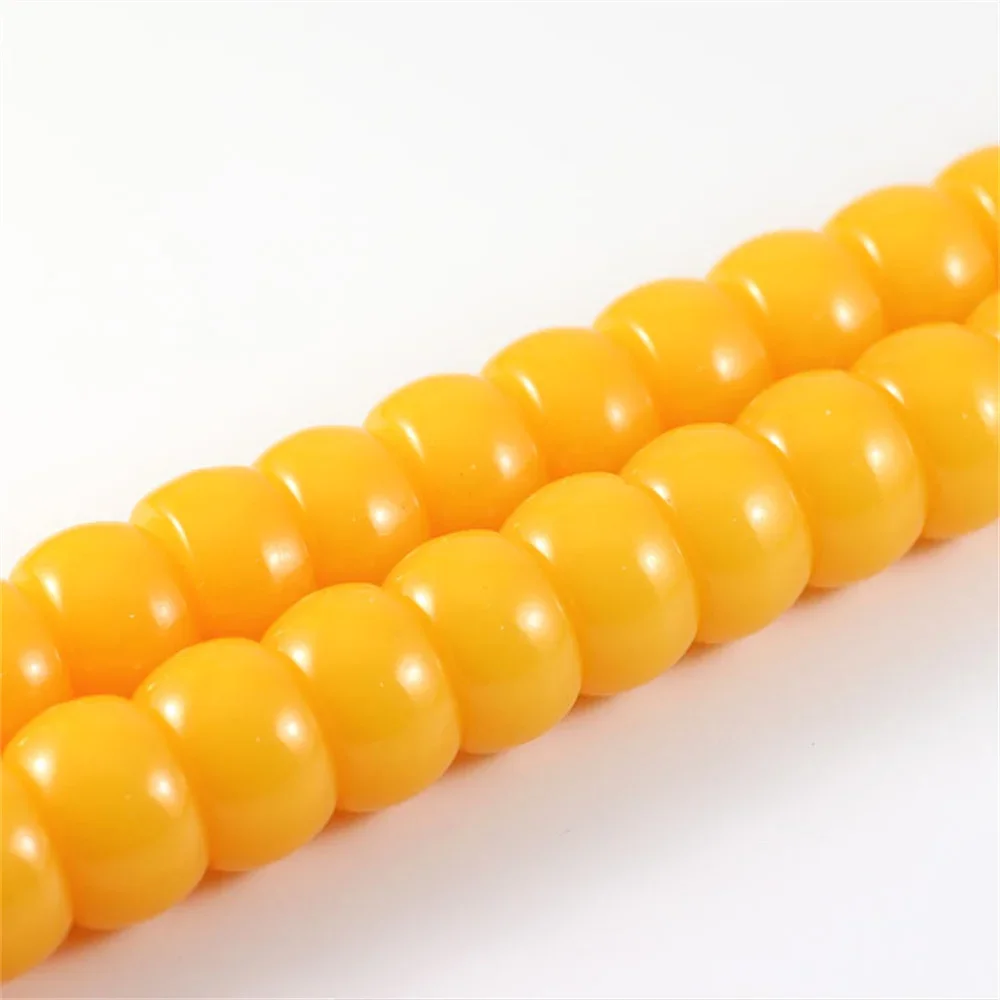 Imitation Amber Hot 11x18mm Honey Barrel Resin Yellow Wheel Beeswax Beads for Jewelry Making DIY Bracelet Necklace Charm Shim