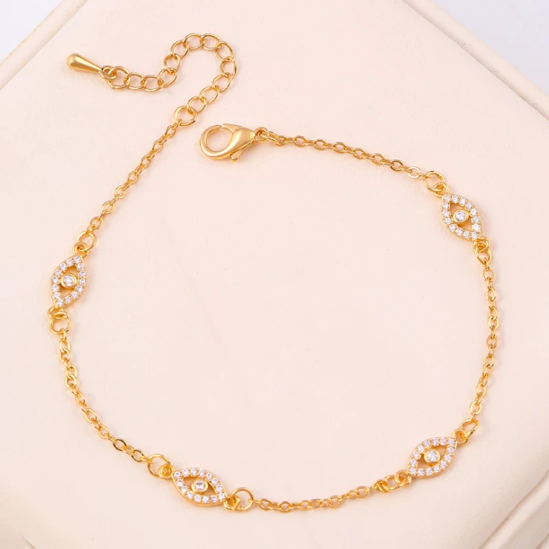 سوار ذهبي كامل الماس عين الشر سحر محظوظ الأوروبية والأمريكية المتخصصة الخفيفة الفاخرة اليومية تنوعا التبعي