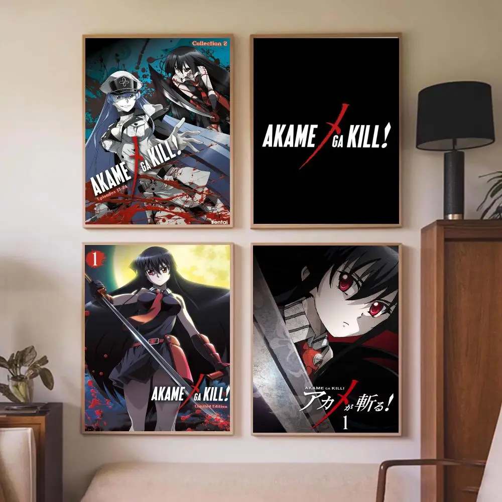 Anime A-Akame Ga KILL Poster Wall Art Prints for Bedroom Living Room Office Home Decoration Hanging Artwork Gift