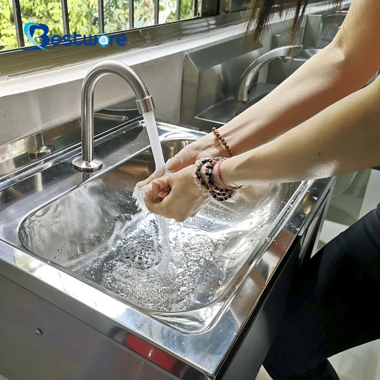 

Knee Operated Catering Industrial Kitchen Stainless Steel Hand Washing Sink