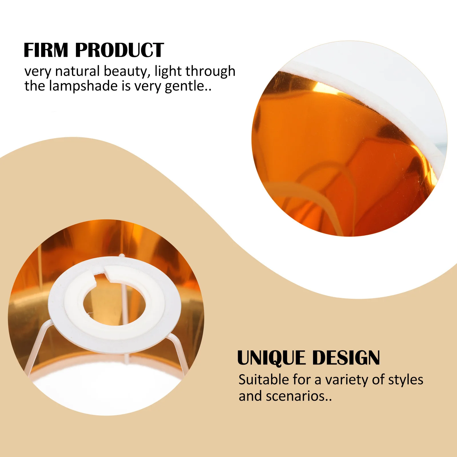 Cloth Art Lampshade Gold Lining Simple Style Decorative Cover for Table Desk Library Dorm Stable Durable Easy Install