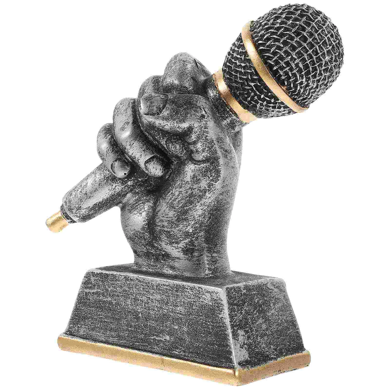 

Microphone Trophies Silver Singer Trophy Appreciation Gift Dance Trophy Mic Trophy Singing Award Trophy Karaoke Competitions