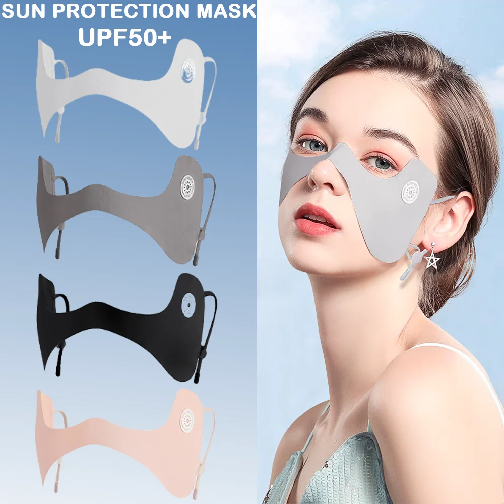 

Summer UV Protection Angle Mask Multicolor Summer Sun Mask Golf Riding Ice Silk Cool Butterfly Mask UPF50+ Outdoor Travel Women