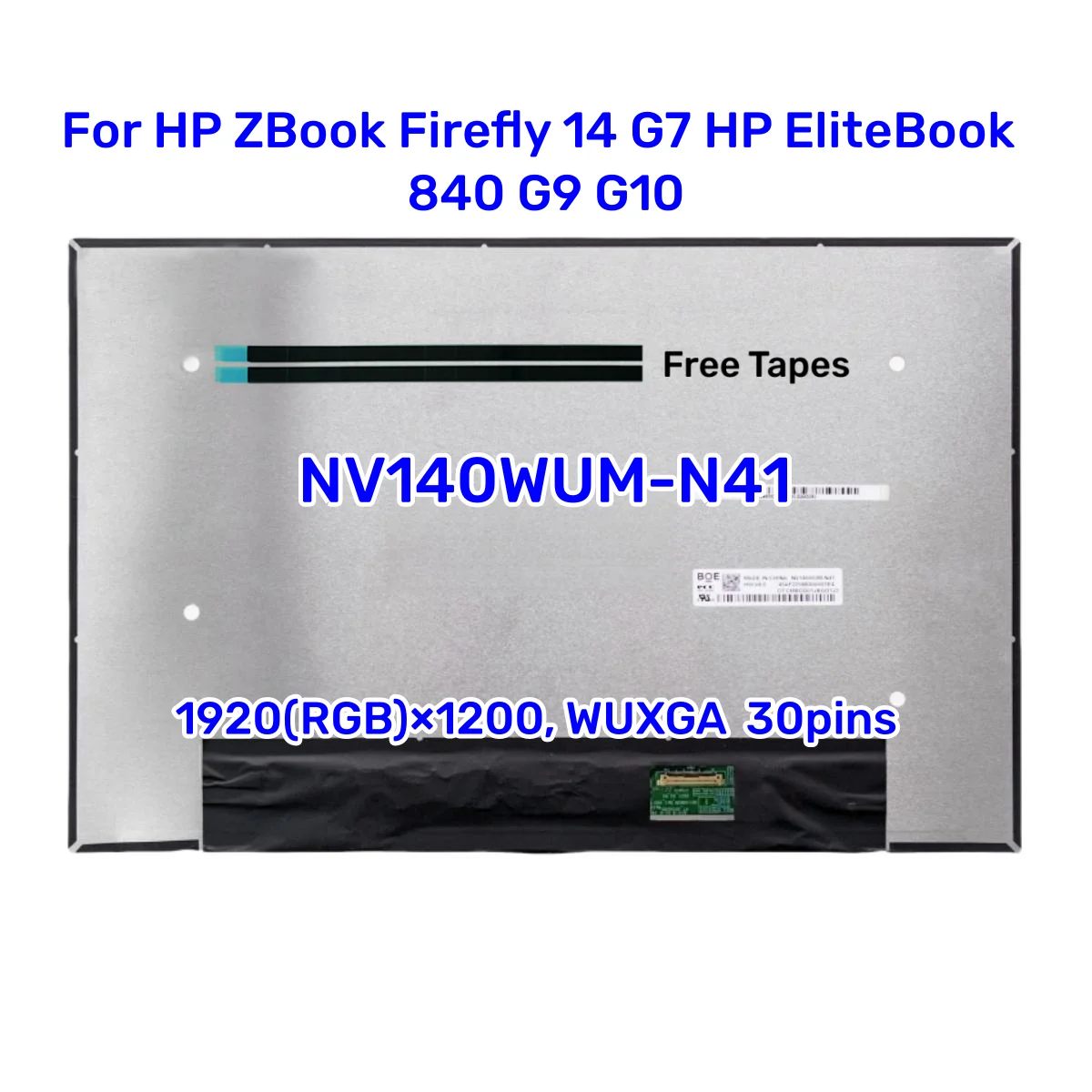

14-дюймовый ЖК-экран для ноутбука NV140WUM-N41 NV140WUM N41 для HP ZBook Firefly 14 G7 HP EliteBook 840 G9 G10, сменная панель дисплея