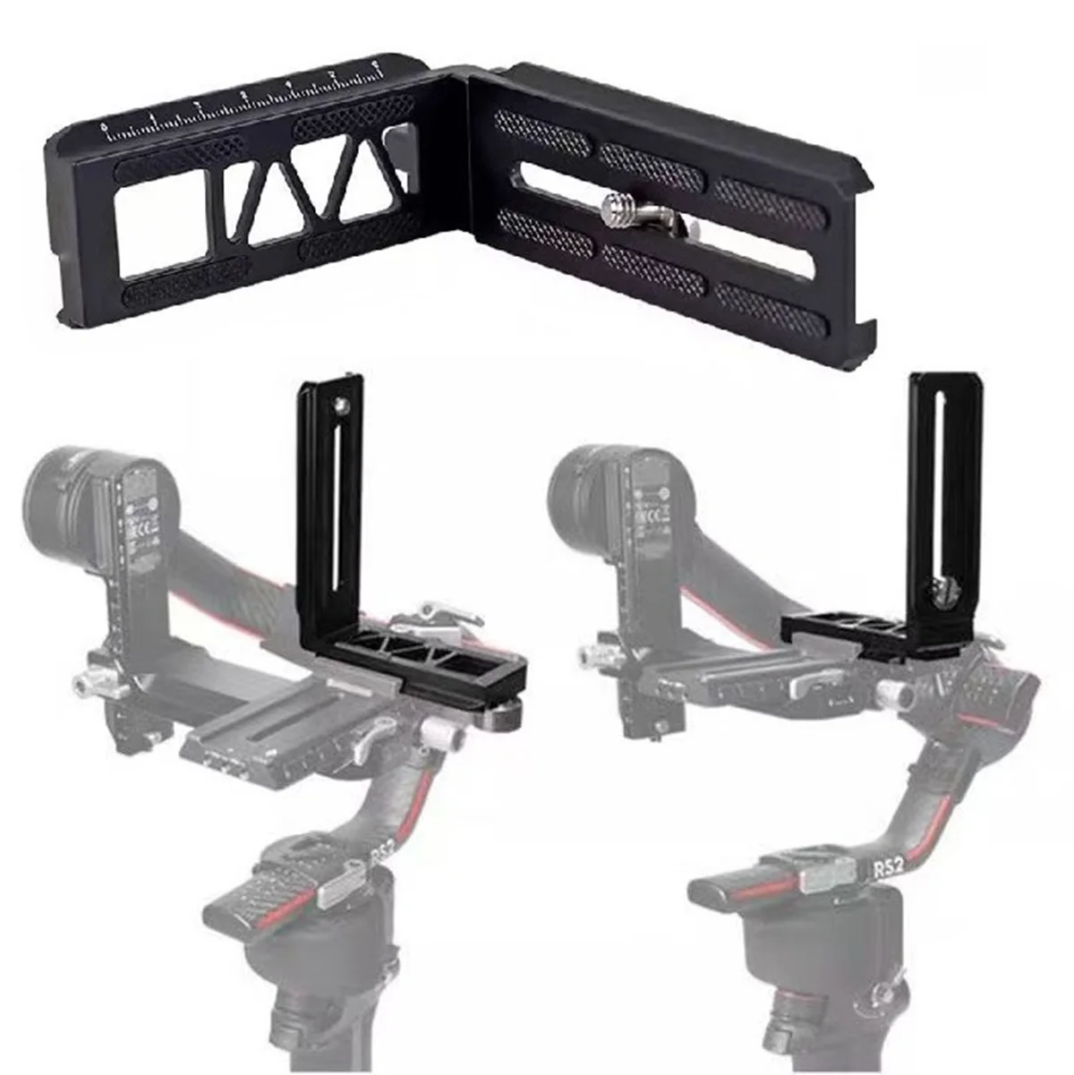 Alumínio 1/4 parafuso l suporte vertical câmera montagem placa de liberação rápida para dji ronin s2/sc2/s3 cardan estabilizador acessórios