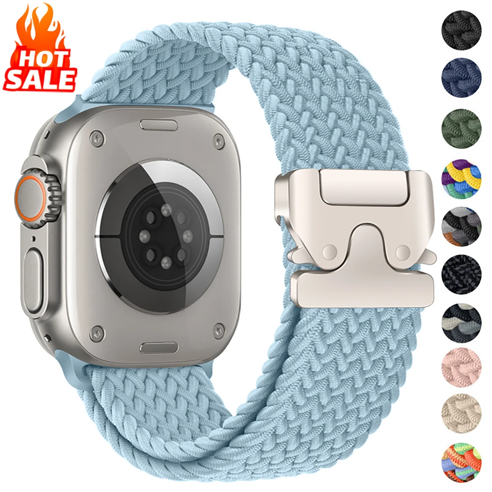 Braided Solo Loop Strap For Apple Watch Ultra 2 band 49mm 44mm 45mm 46mm 40mm 41mm 42mm Bracelet iWatch Series 10 9 SE 8 7 6 5 4