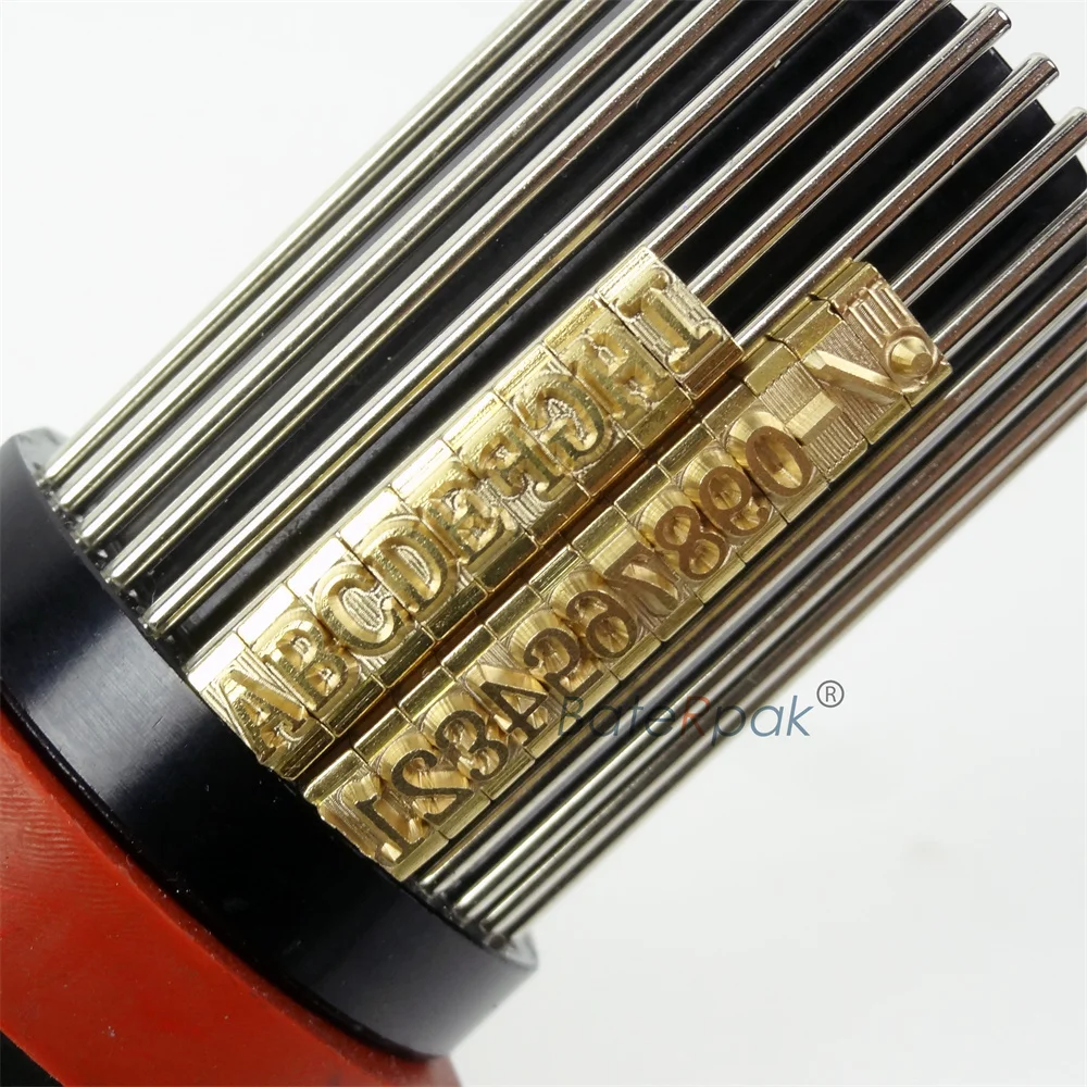 BateRpak DK1100 Solid Ink Coding Machine Hole Brass Letters 2.5x7x6.5MM,18PT-T Date Letters 3.2x7x6.8MM