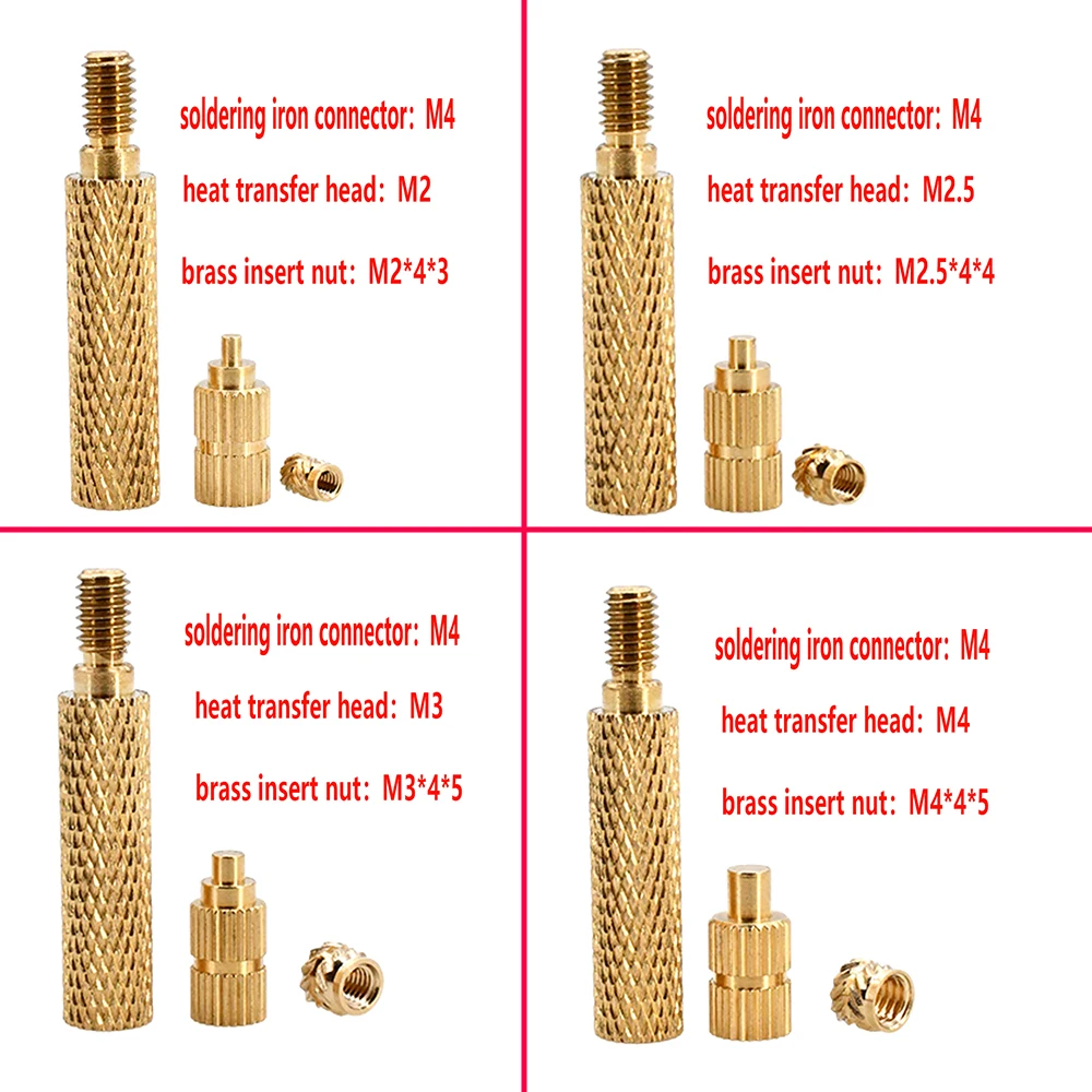 Наконечник паяльника M2 M3 M4 M5 M6 M8, стандартный набор тепла для 3D принтера, пластиковая паяльная медная вставка горячего плавления, гайки