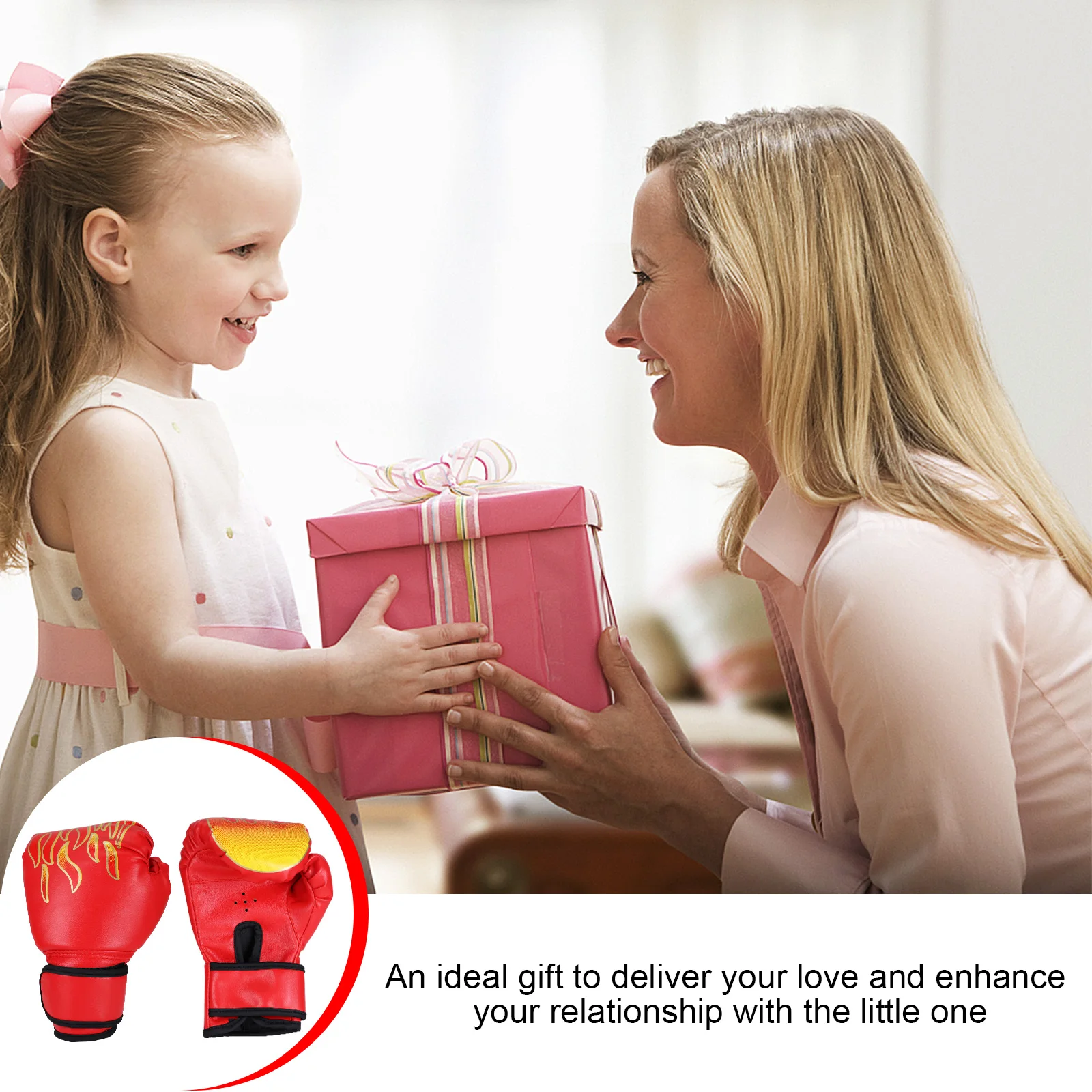 ถุงมือชกมวยสำหรับเด็กถุงมือฝึกซ้อมคิกบ็อกซิ่งปรับได้ถุงมือนวมออกกำลังกายฟิตเนสถุงมือป้องกันมือสีน้ำเงิน