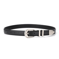 Fashion Women's Leather Belt Metal Double Loops Pin Buckle Belts for Woman Jeans Dress Cowskin High Quality Luxury Brands 2.3cm