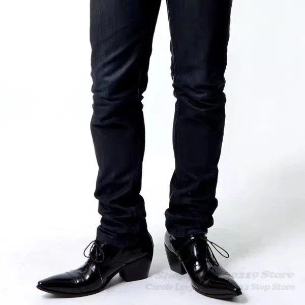 

Mens Fashion Pointy Toe Buckle Strap Loafers Youth Party Leather Dress Shoes Solid Color Genuine Leather Party Dress Sexy Shoes