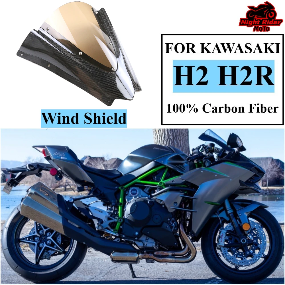 

Motorcycle Modification Accessory, For Kawasaki H2 H2R 2022 2023 2024+ 100% pure 3K Carbon Fiber Rear Seat Cover Wind Shield