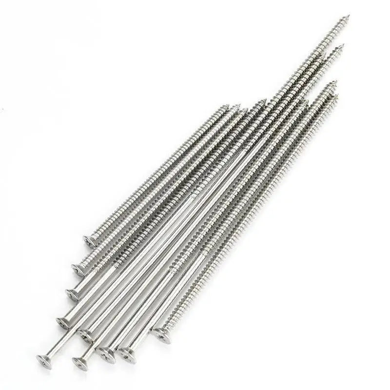 

5/10Pcs M4 Lengthening Flat Head Tapping Long Wood Screw 304 Stainless Steel Cross Countersunk Head Self Tapping Screws Hardware