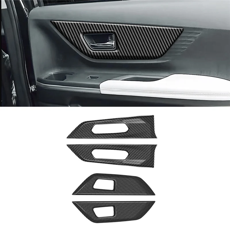 4Pcs for Toyota Veloz 2022+ Carbon Fiber Automotive Interior Inner Door Panel Strip Cover Frame Trim