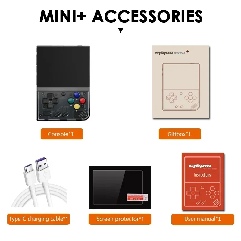 MIYOO Mini Plus وحدة تحكم ألعاب محمولة ريترو V2 Mini + IPS شاشة كلاسيكية لعبة فيديو وحدة تحكم نظام لينكس هدية للأطفال