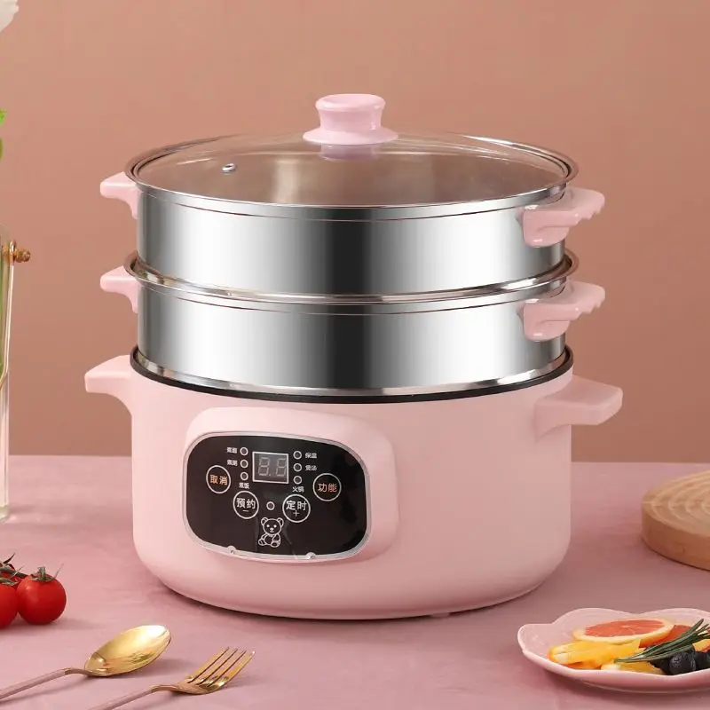 

Multifunctional Electric Wok Household Electric Hot Pot Student Dormitory Small Electric Pot For Fried Vegetables Cooking 4L