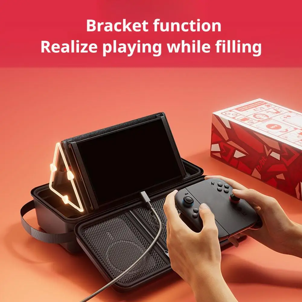 For NS Switch 2 Handheld Storage Bag Drop-Proof Large Capacity Carrying Hard Case Built-in Bracket For Switch 2 Game Accessories