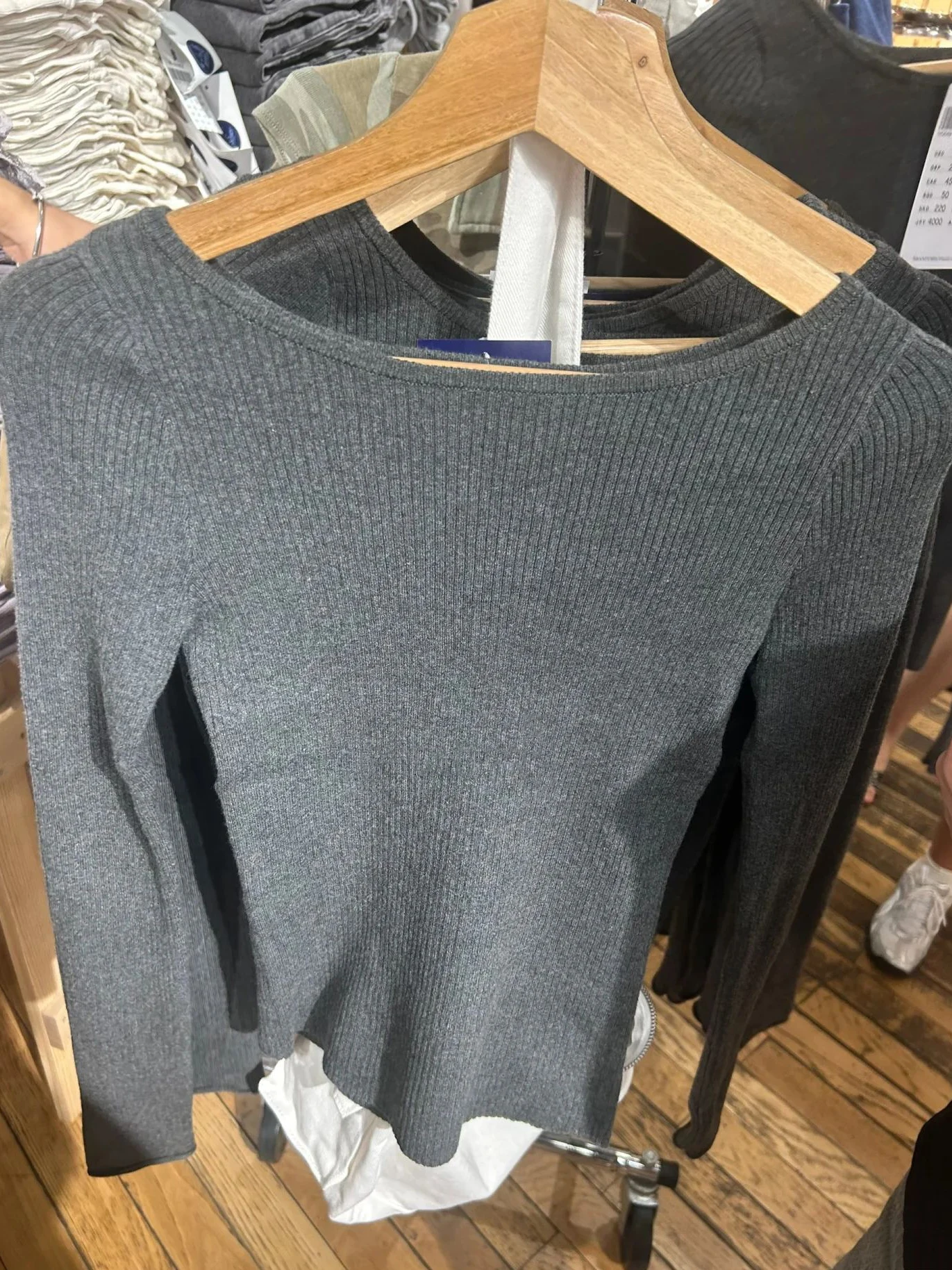 New Dark Gray Knit Long Sleeve Sweater Women Scoop Neck Cotton Slim Basic Knitwear Female Simple Casual All--match Pullover Tops