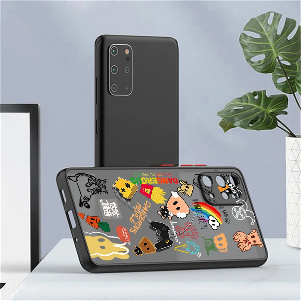 حافظة لهاتف سامسونج A16 S25 Ultra S24 S10 S20 S21 S22 S23 fe نوت 20 OK رجل ناعم وجه محظوظ ماتي متجمد غطاء شفاف #2