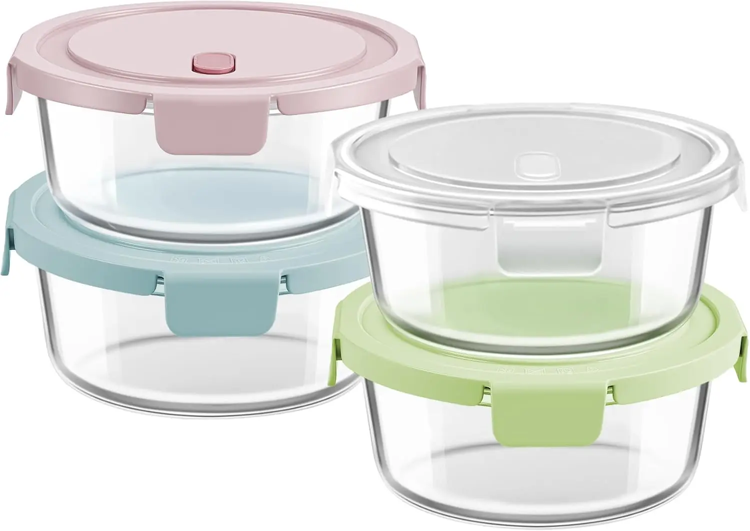 30oz Glass Meal Prep Containers with Lids, Airtight 3.75 Cup Food Storage Set, Microwave & Dishwasher Safe (4 Packs)