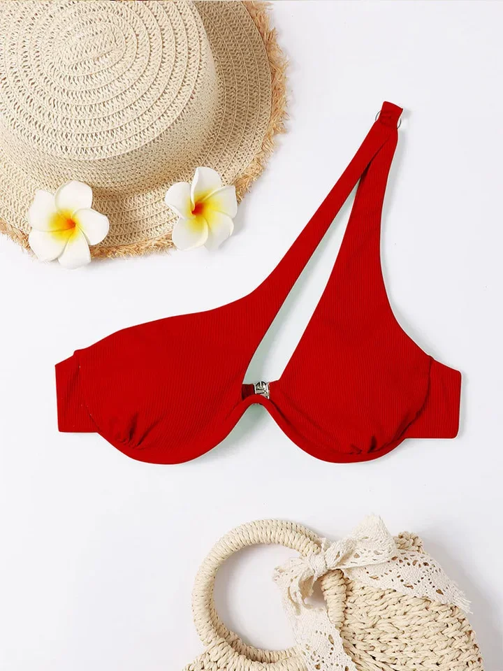 Vzvn 2026 One Shoulder Biquini High Cut Bathing Suits Push Up Beach Bikini Set Sexy Bikinis Swimsuits Cut Out Women Swimwear