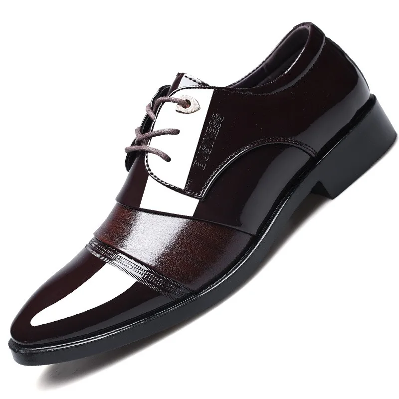 men black patent leather shoes wedding dress man official shoes casual business man formal shoes