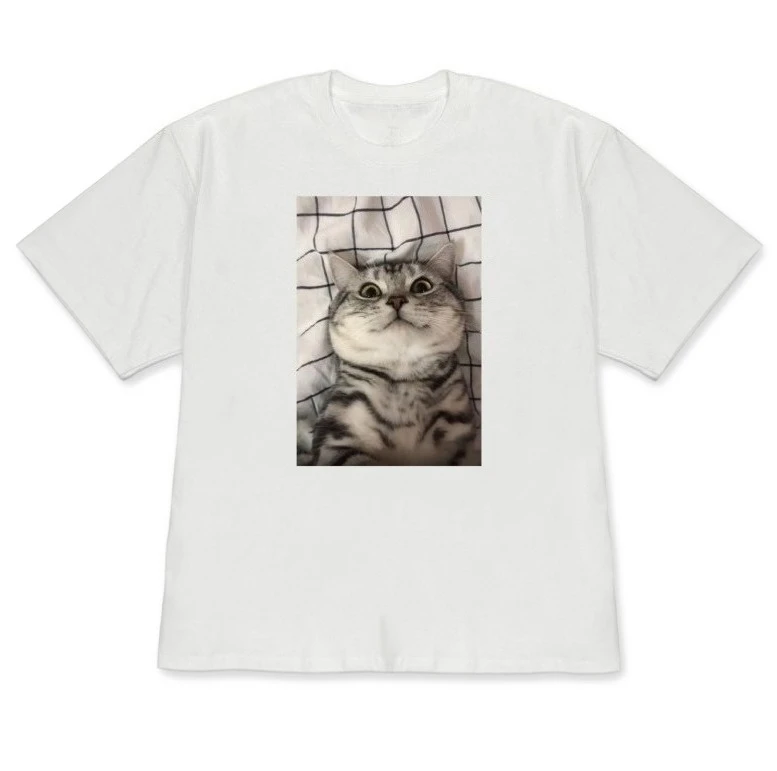 Cute Cat Graphic T-Shirt Funny Cat Tee Casual Short Sleeve Kawaii Top for Men Women Men Cat Lover Stylish & Versatile Simple