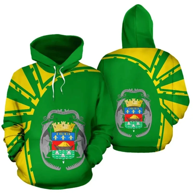 French Polynesia Tahiti National Flag Tribal Culture Retro Tattoos Sportswear 3D Printed Fun Hooded Sweatshirt Pullover Tops